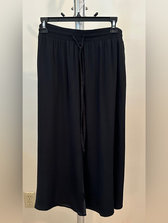 LOFT Dresses & Skirts - LOFT Black Wide-Leg Skirt with Drawstring & front slit.